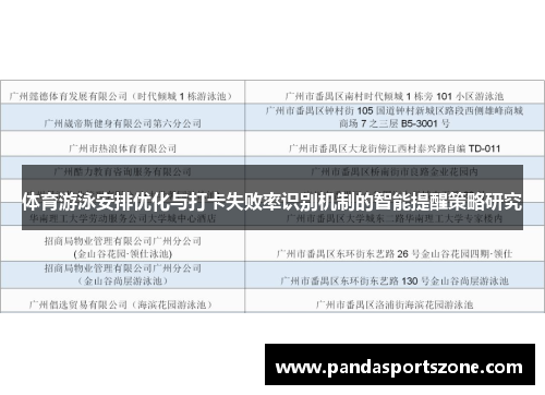 体育游泳安排优化与打卡失败率识别机制的智能提醒策略研究